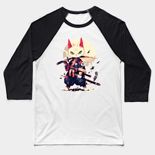 samurai cat Baseball T-Shirt